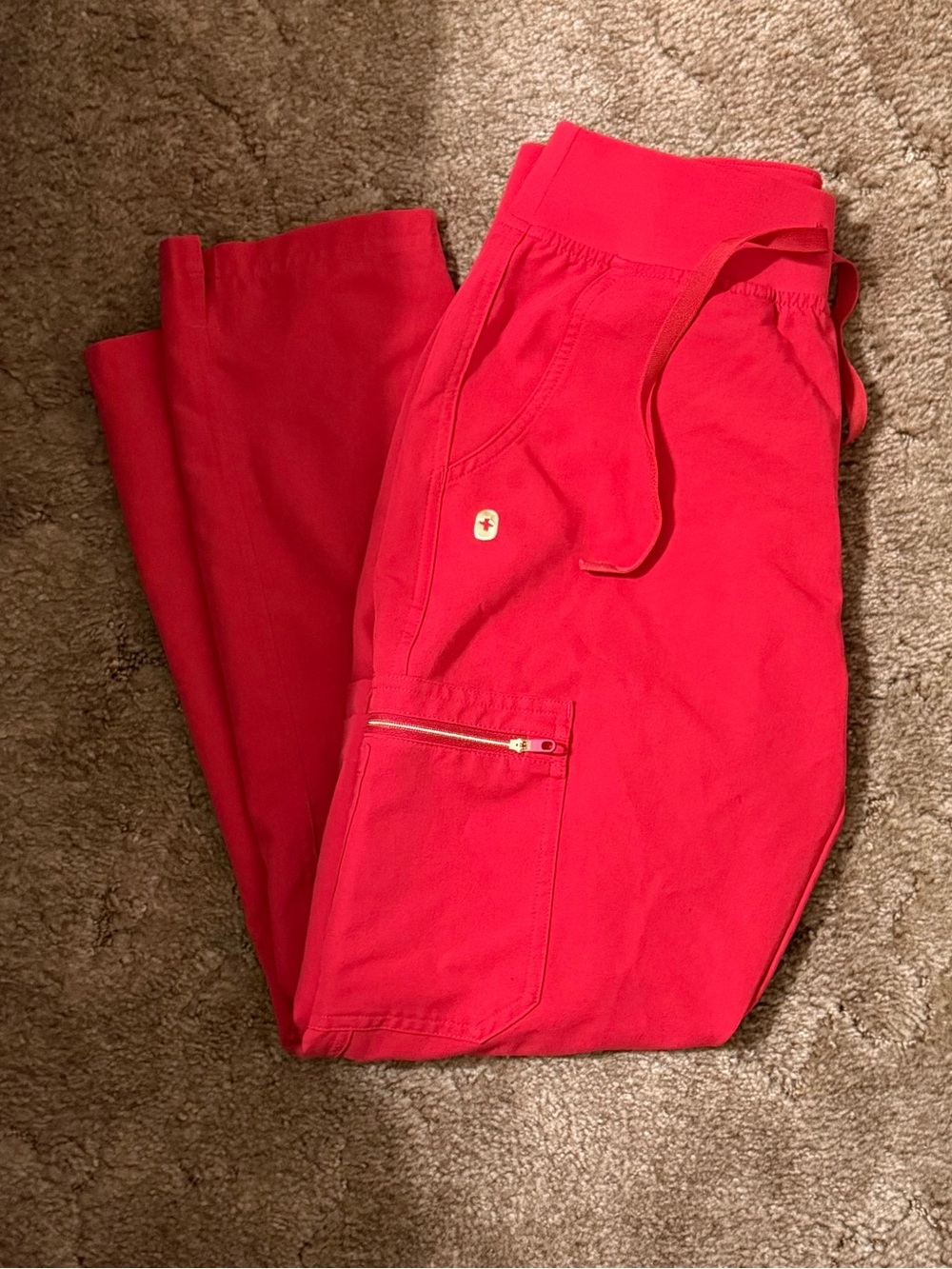FIGS Yola scrub pants in Pop Red